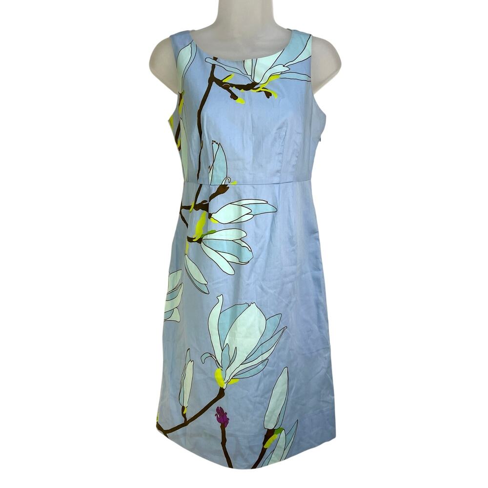 Anthropologie Marimekko Printed Floral Sheath Dress Blue